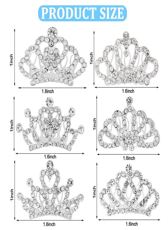 Beupy Princess Crown Comb Set for Girl 18 Pcs Silver Tiara Crown with Comb Crystal Tiara Headband Rhinestone Hair Piece Toddler Bride Hair Accessories for Birthday Party Photography Young Teens Gifts - Image 2